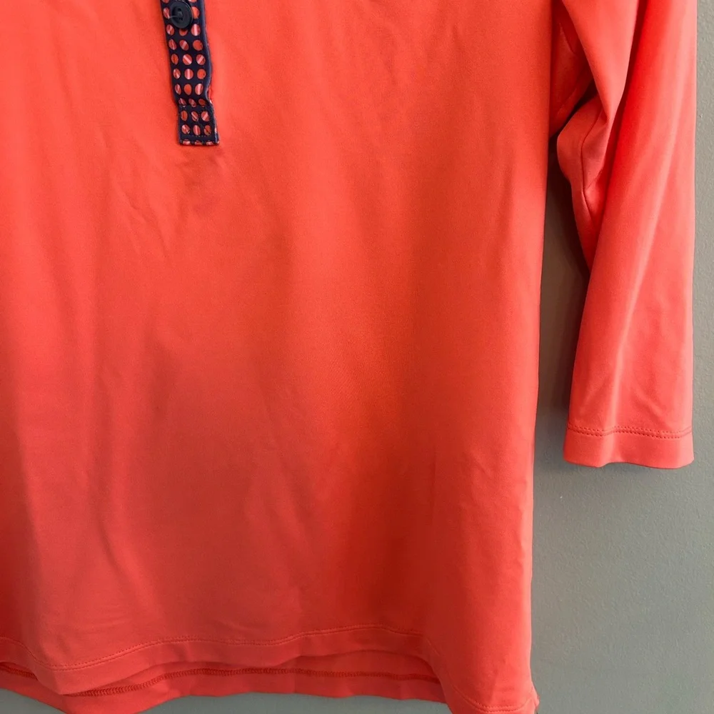 Peter Millar 2018 US Open women’s orange and blue golf shirt size S